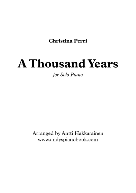 A Thousand Years (arr. Antti Hakkarainen)