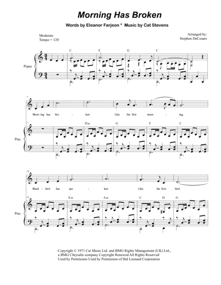 Morning Has Broken (arr. Stephen DeCesare)