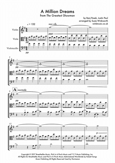 A Million Dreams (arr. Susie Winkworth winkmusic.co.uk)