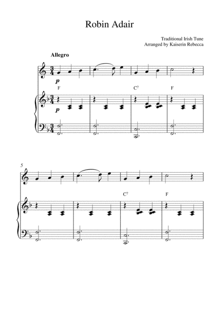 Robin Adair (arr. Kaiserin Rebecca)