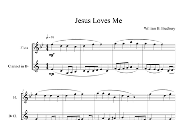 Jesus Loves Me (Flute and Clarinet Duet) (arr. B. C. Dockery)