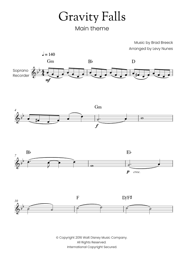 Gravity Falls (main Theme) (arr. Levy Nunes)