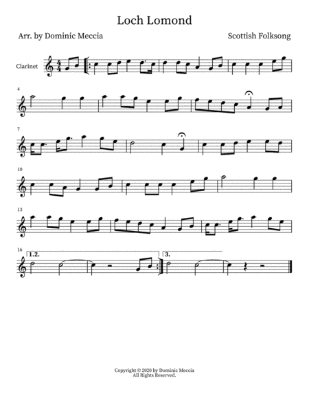 Loch Lomond (arr. Dominic Meccia)