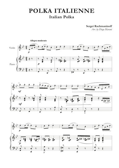 Italian Polka for Violin & Piano (arr. Diego Marani)
