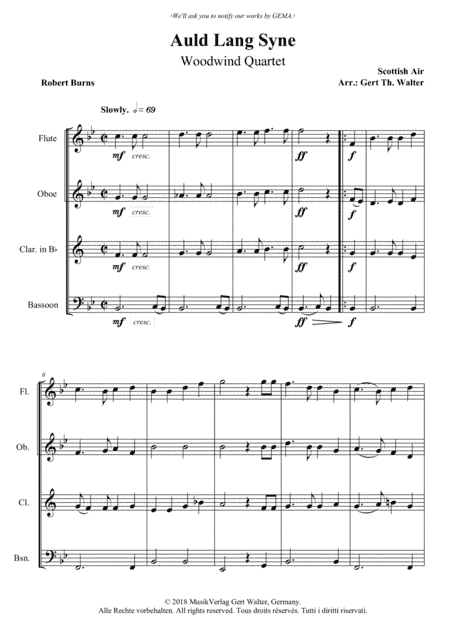 Auld Lang Syne (arr. Gert Th. Walter)