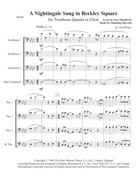 A Nightingale Sang In Berkeley Square (arr. Jim Bicigo)