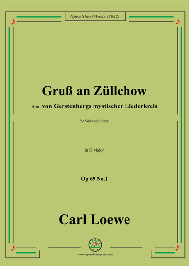 Loewe-Gruß an Züllchow,Op 69 No.1,in D minor (arr. OSM Press)