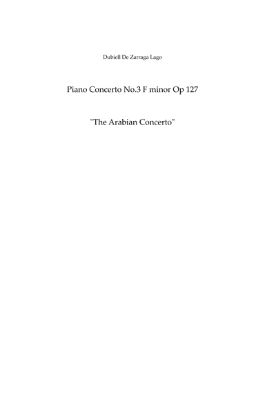 Piano Concerto No.3 F minor Op.127 Score And Parts