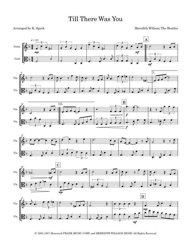 Till There Was You (arr. K. Speck)