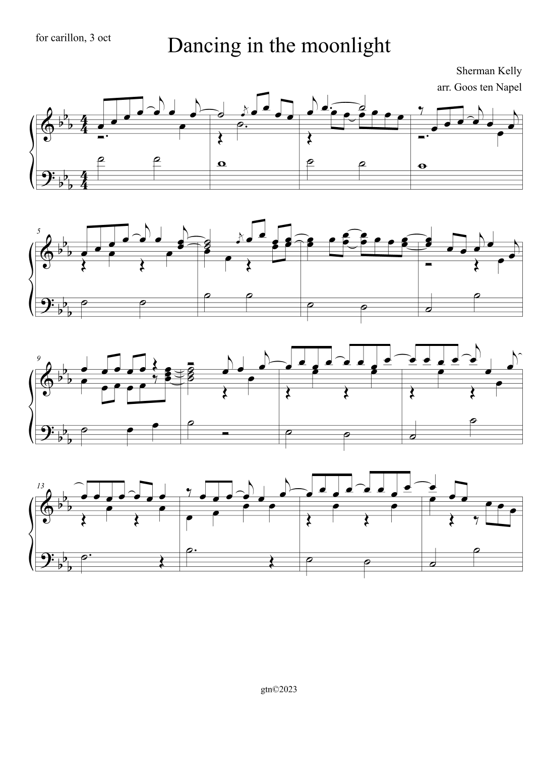 Dancin' In The Moonlight (arr. Goos ten Napel)