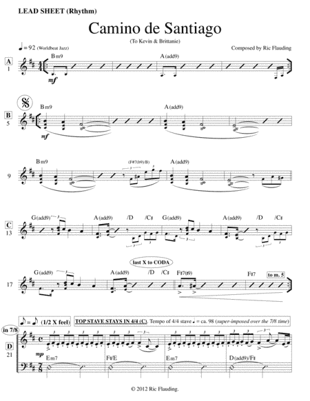 Camino de Santiago (Lead Sheet)