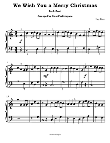 We Wish You a Merry Christmas (Easy Piano) (arr. PianoForEveryone)