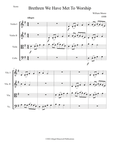 Brethren, We Have Met to Worship (arr. Abigail Bracewell)