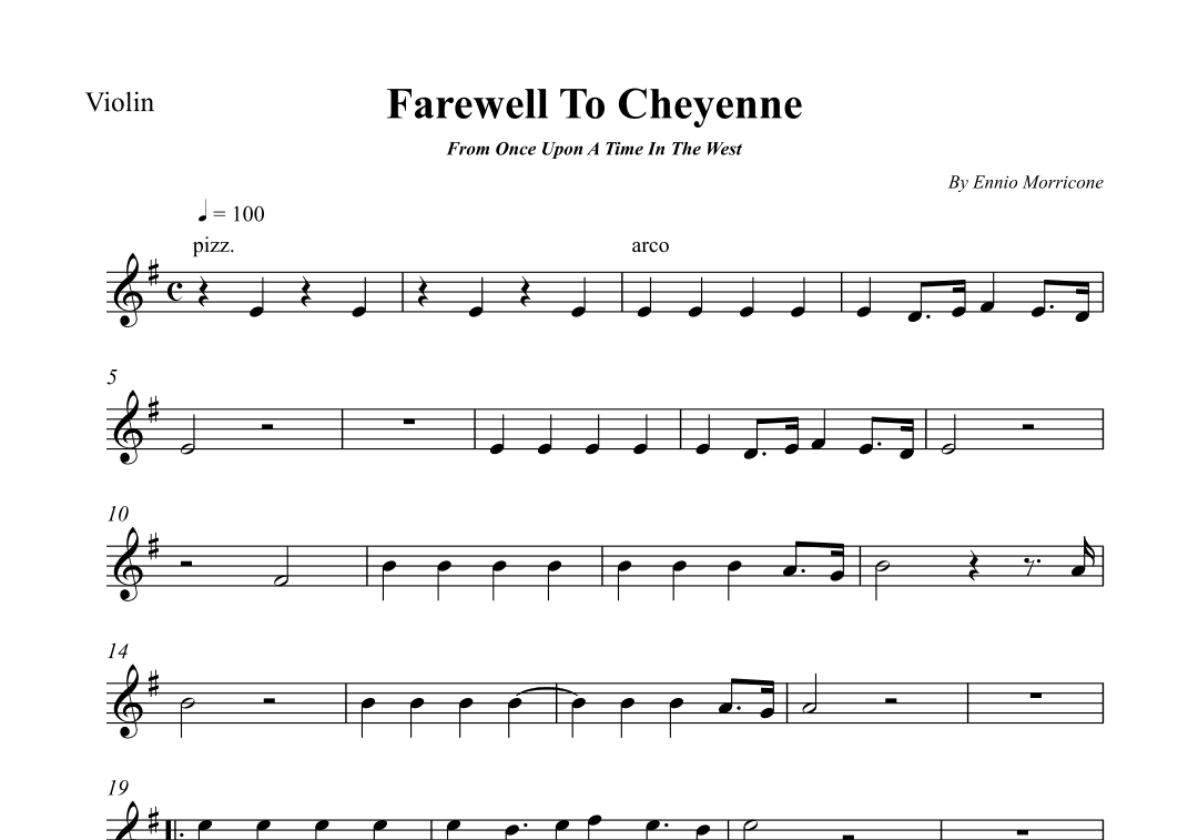 Farewell To Cheyenne (arr. Wesley S. SIlva)