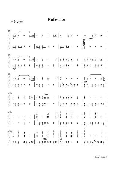 Reflection (arr. Matthew Wilder)