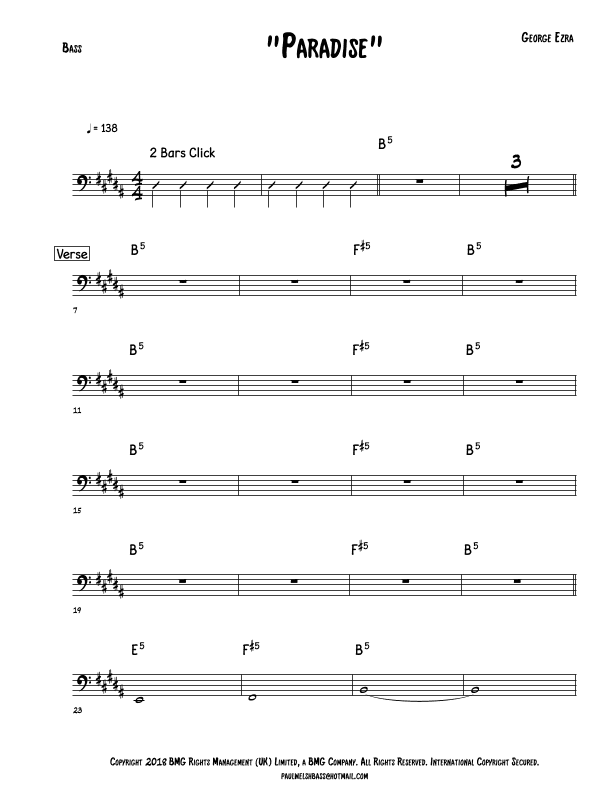 Paradise (arr. P Welsh)