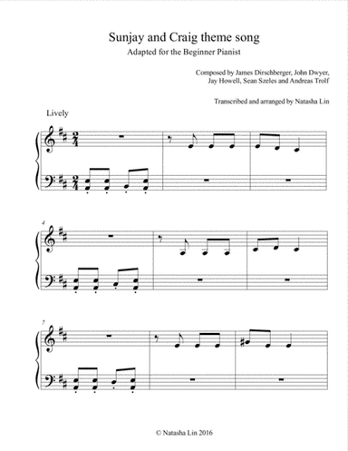 Sunjay and Craig Theme Song (arr. Natasha Lin)