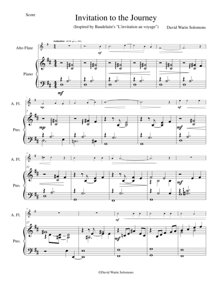 Invitation to the Journey for alto flute and piano