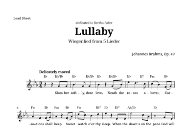 Wiegenlied (lullaby) by Brahms for Voice (arr. Langanho)
