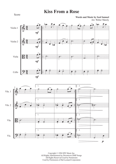 Kiss From A Rose (arr. Weber Marely)