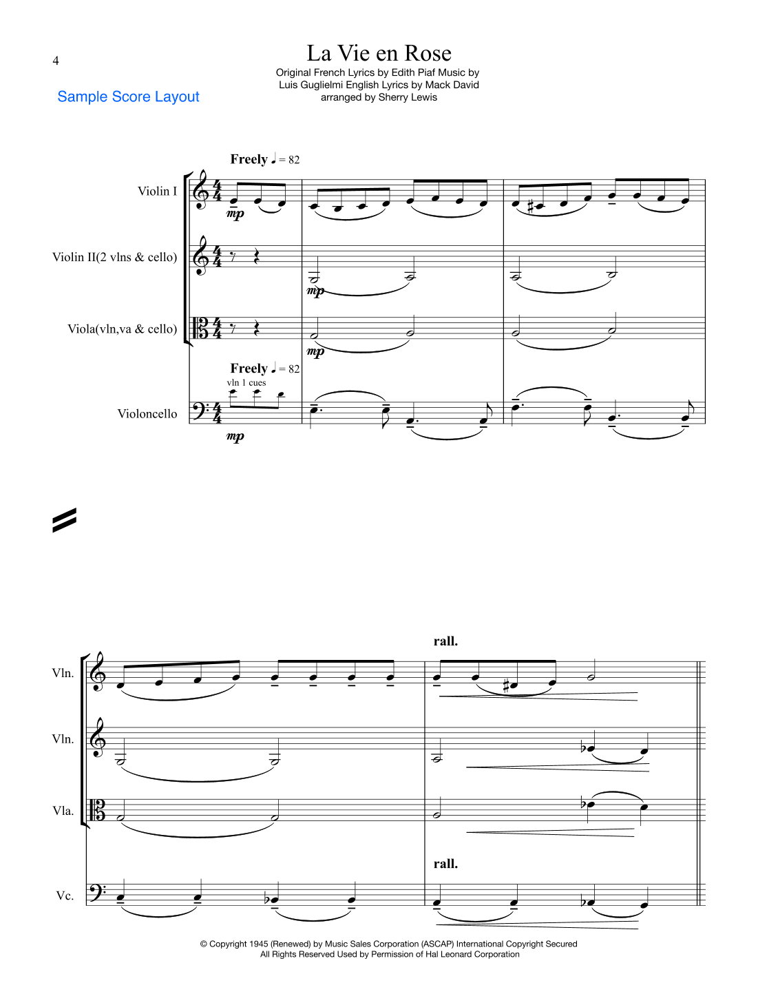 La Vie En Rose (arr. Sherry Lewis)