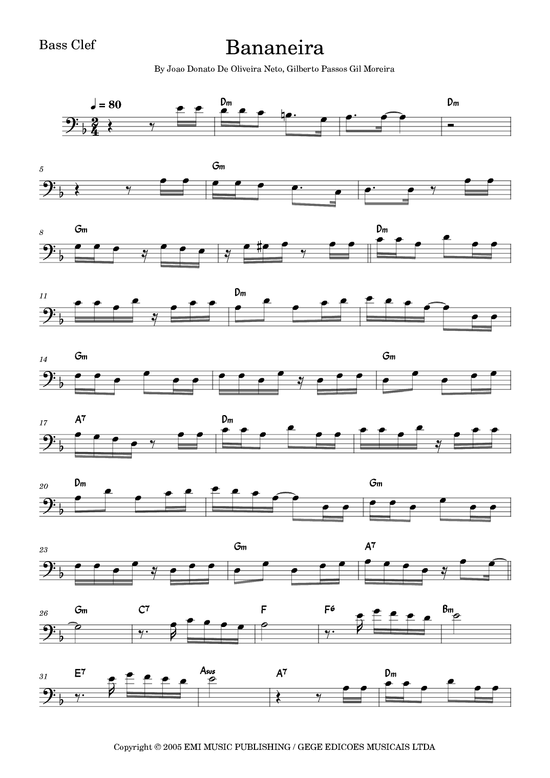 Bananeira (arr. Fabio Eduardo de Oliveira)