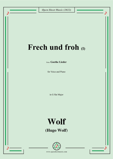 Wolf-Frech und froh I,in G flat Major,IHW10 No.16 (arr. OSM Press)