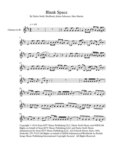 Blank Space (arr. Robert Moody)