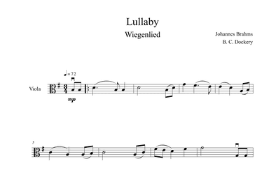 Brahms's Lullaby (Viola Solo) (arr. B. C. Dockery)