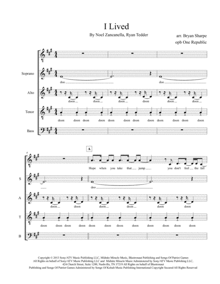 I Lived (arr. Bryan Sharpe)