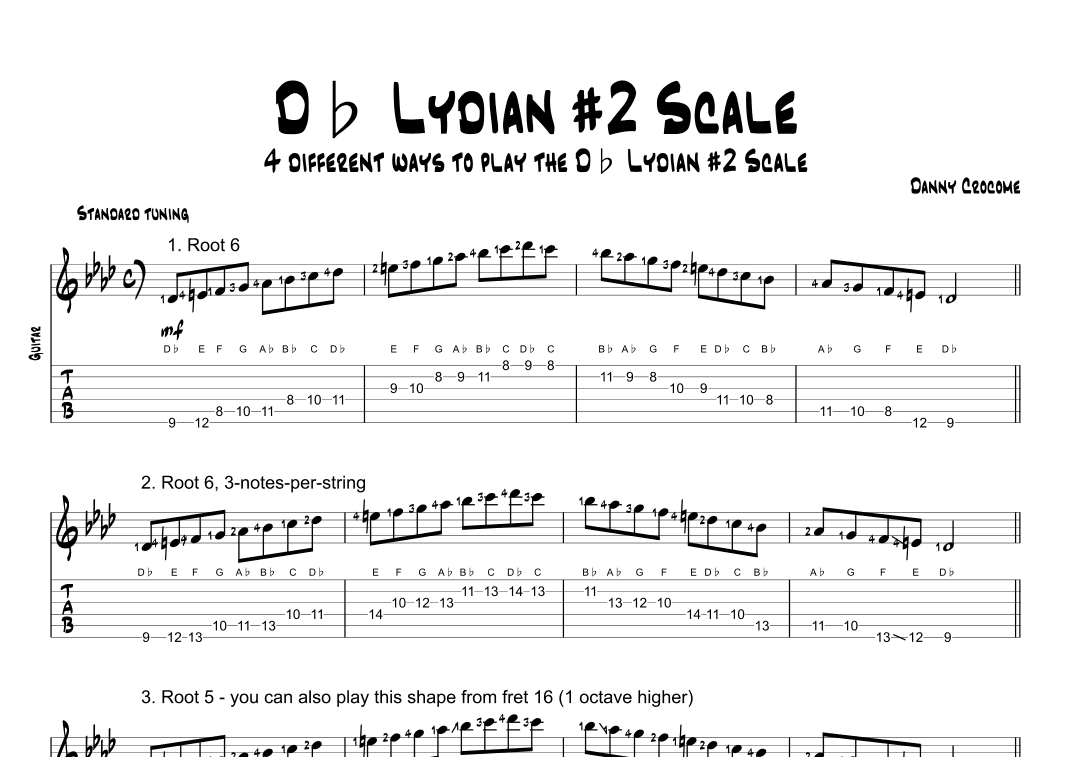 Db Lydian #2 Scale (4 Ways to Play)