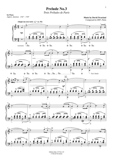 Prelude No.3 (From "Trois Préludes de Paris")