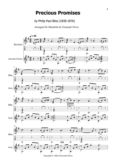 Precious Promises for Mandolin and Guitar (arr. FERNANDO LUIZ NEVES)