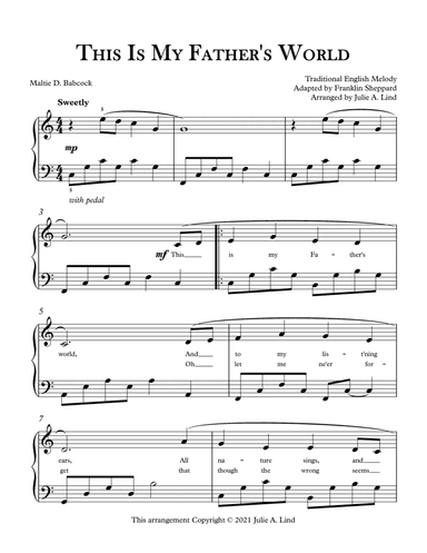 This Is My Father's World (arr. Julie A. Lind)