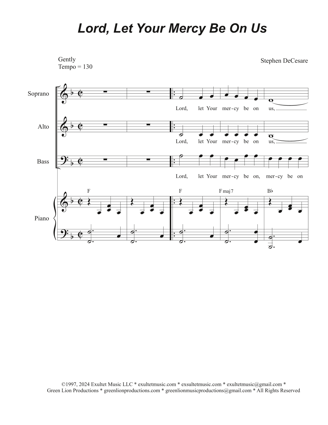 Lord, Let Your Mercy Be On Us (Vocal Trio - (SAB)