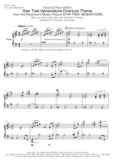 Star Trek Generations Overture  Theme from the Paramount Motion Picture STAR TREK: GENERATIONS (arr. Tsuyoshi Yoroiguma)