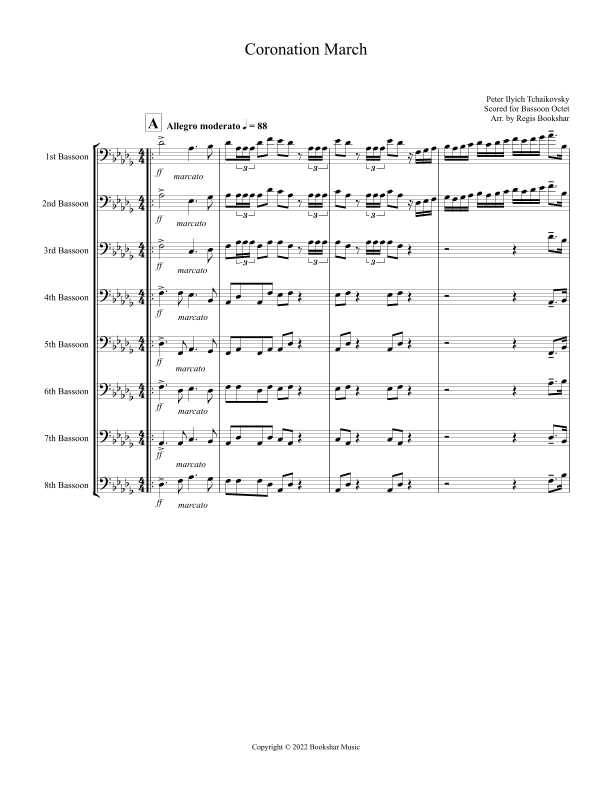 Coronation March (Db) (Bassoon Octet) (arr. Regis Bookshar)