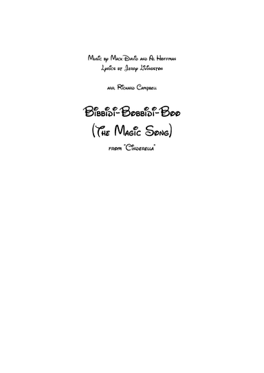 Bibbidi-bobbidi-boo (the Magic Song) (arr. Richard Campbell)