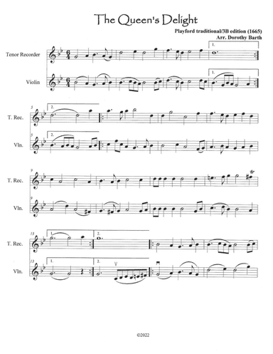 The Queen's Delight (arr. Dorothy van Joolen Barth)