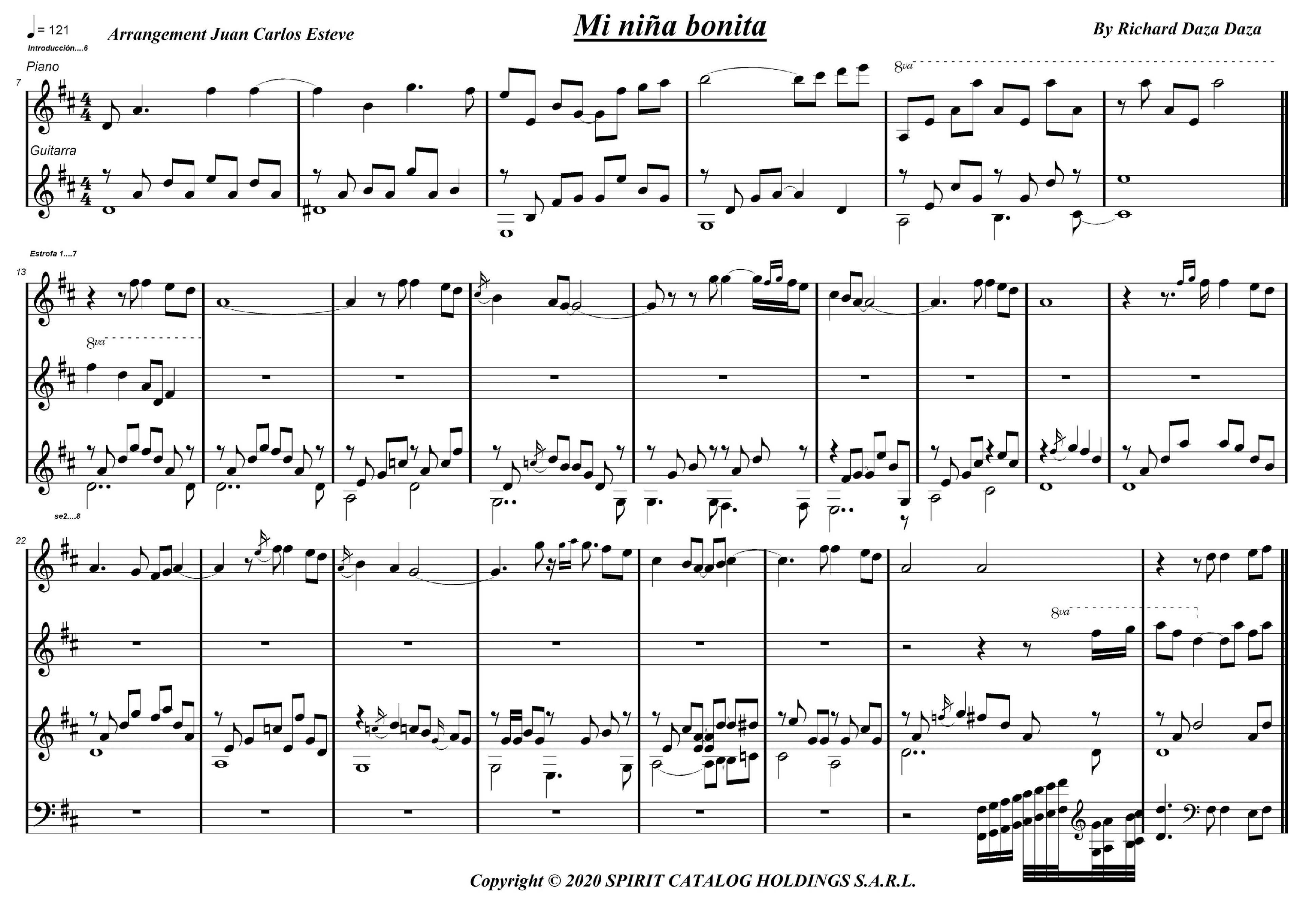 Nina Bonita (arr. juan carlos esteve / Gran Coda)