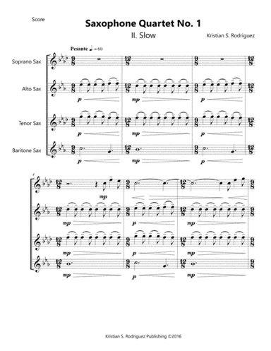 Slow, for saxophone quartet