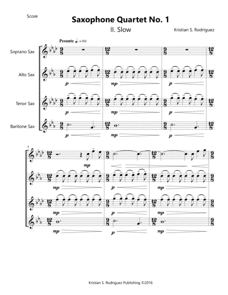 Slow, for saxophone quartet