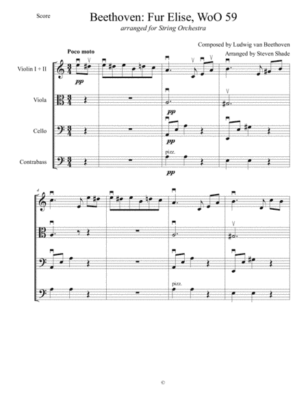 "Fur Elise," arranged for String Orchestra (arr. Steven Shade)