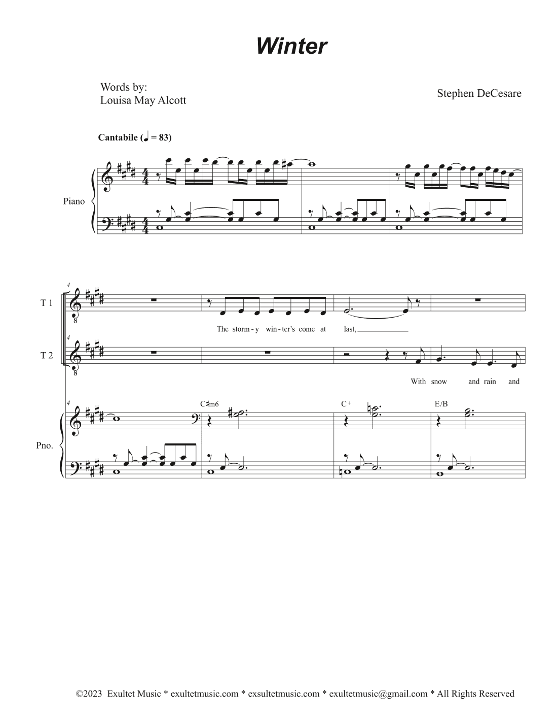 Winter (Vocal Trio - (TTB)