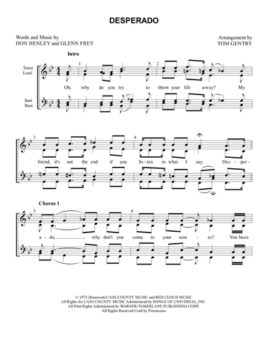 Desperado (arr. Tom Gentry)