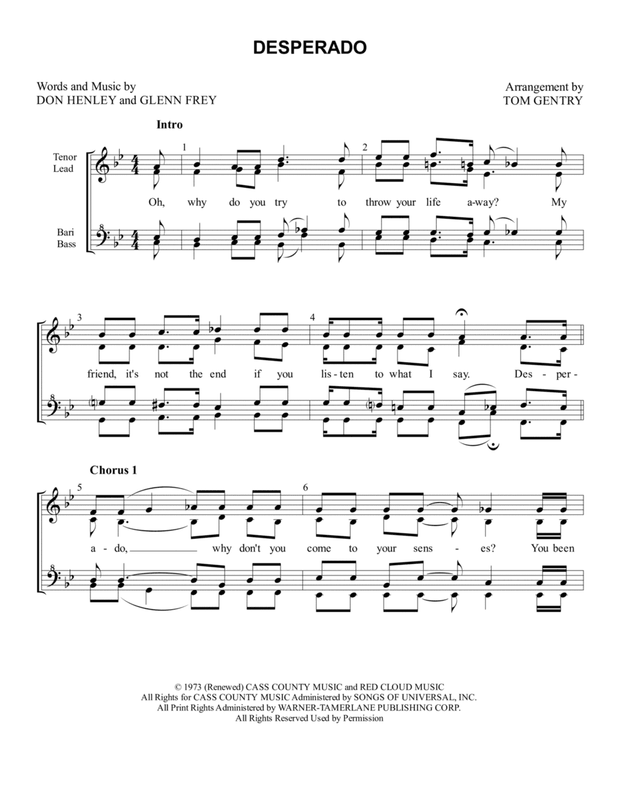 Desperado (arr. Tom Gentry)