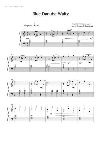 Blue Danube Waltz (arr. Anton R. Tajanlangit)