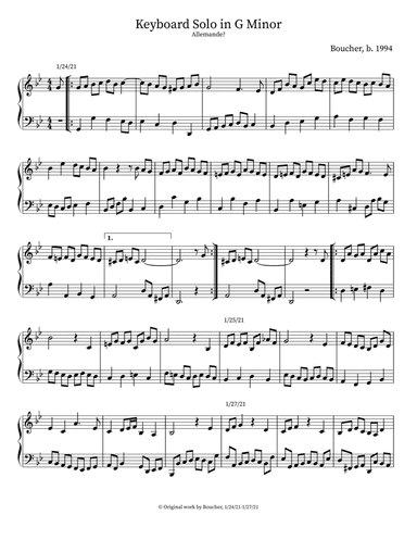 Keyboard Solo in G Minor