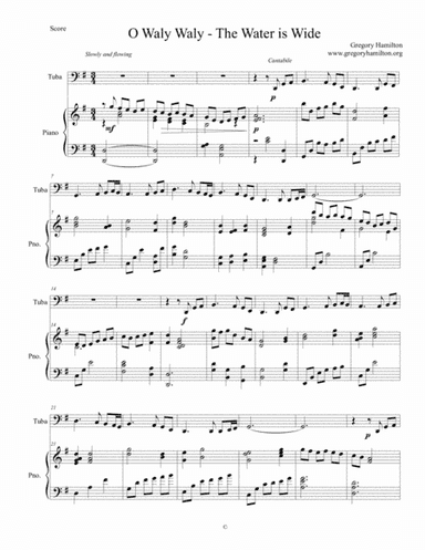 O Waly Waly - The Water is Wide for Tuba and Piano