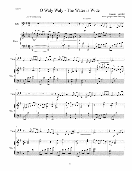 O Waly Waly - The Water is Wide for Tuba and Piano